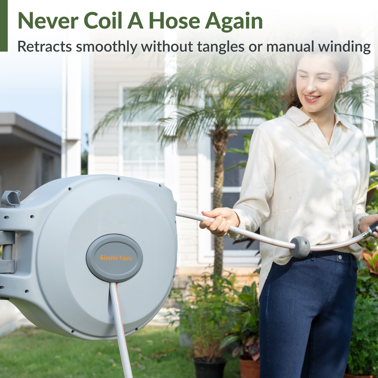 Retractable Garden Hose Reel-5/8 in-65ft