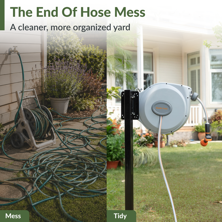 Retractable Garden Hose Reel-5/8 in-65ft