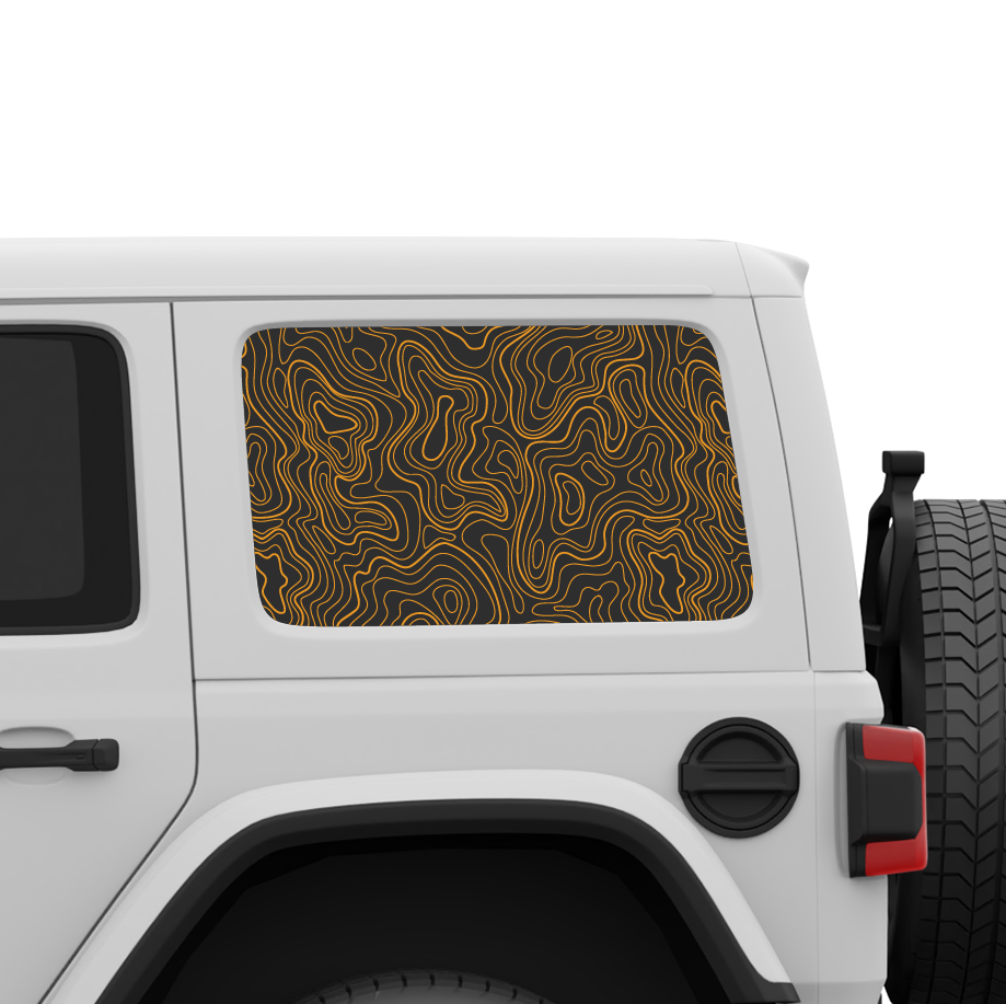 Topographic Window Graphic for Wrangler Hard Top | Set of 2