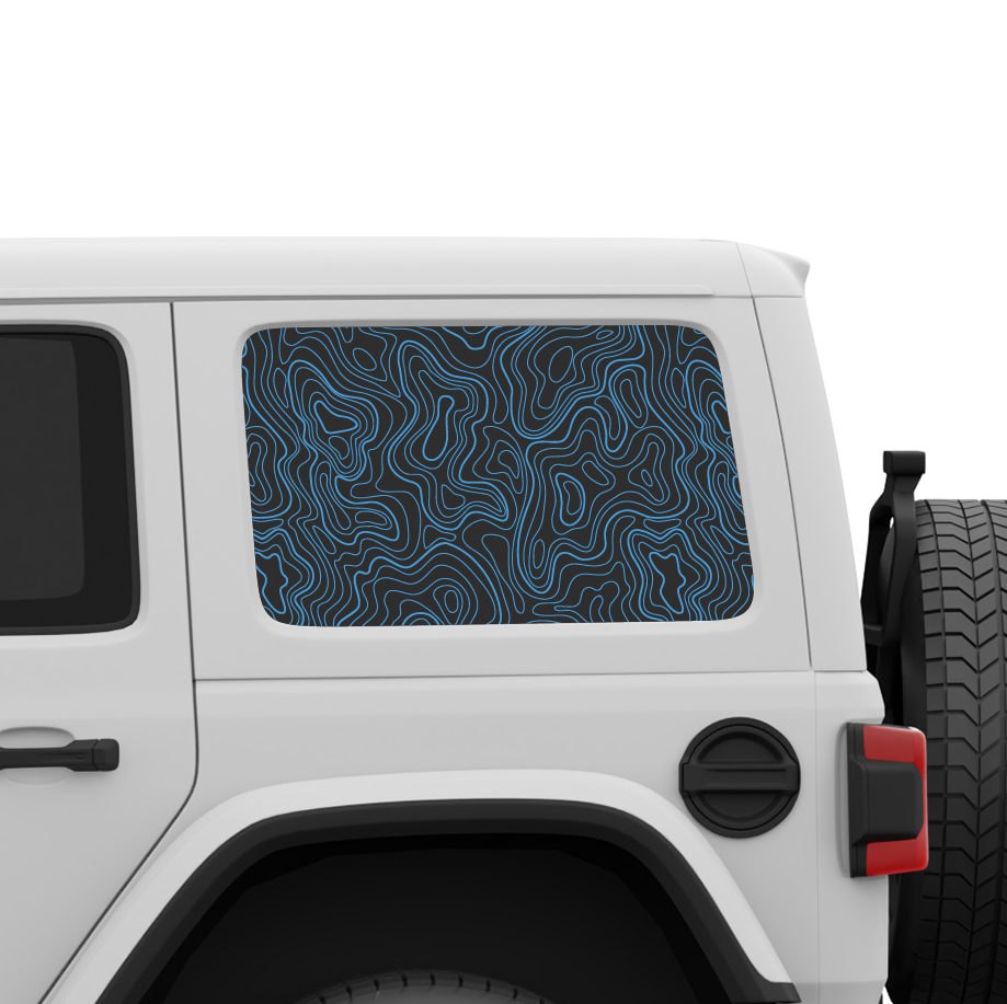 Topographic Window Graphic for Wrangler Hard Top | Set of 2