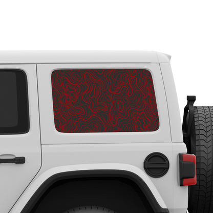 Topographic Window Graphic for Wrangler Hard Top | Set of 2