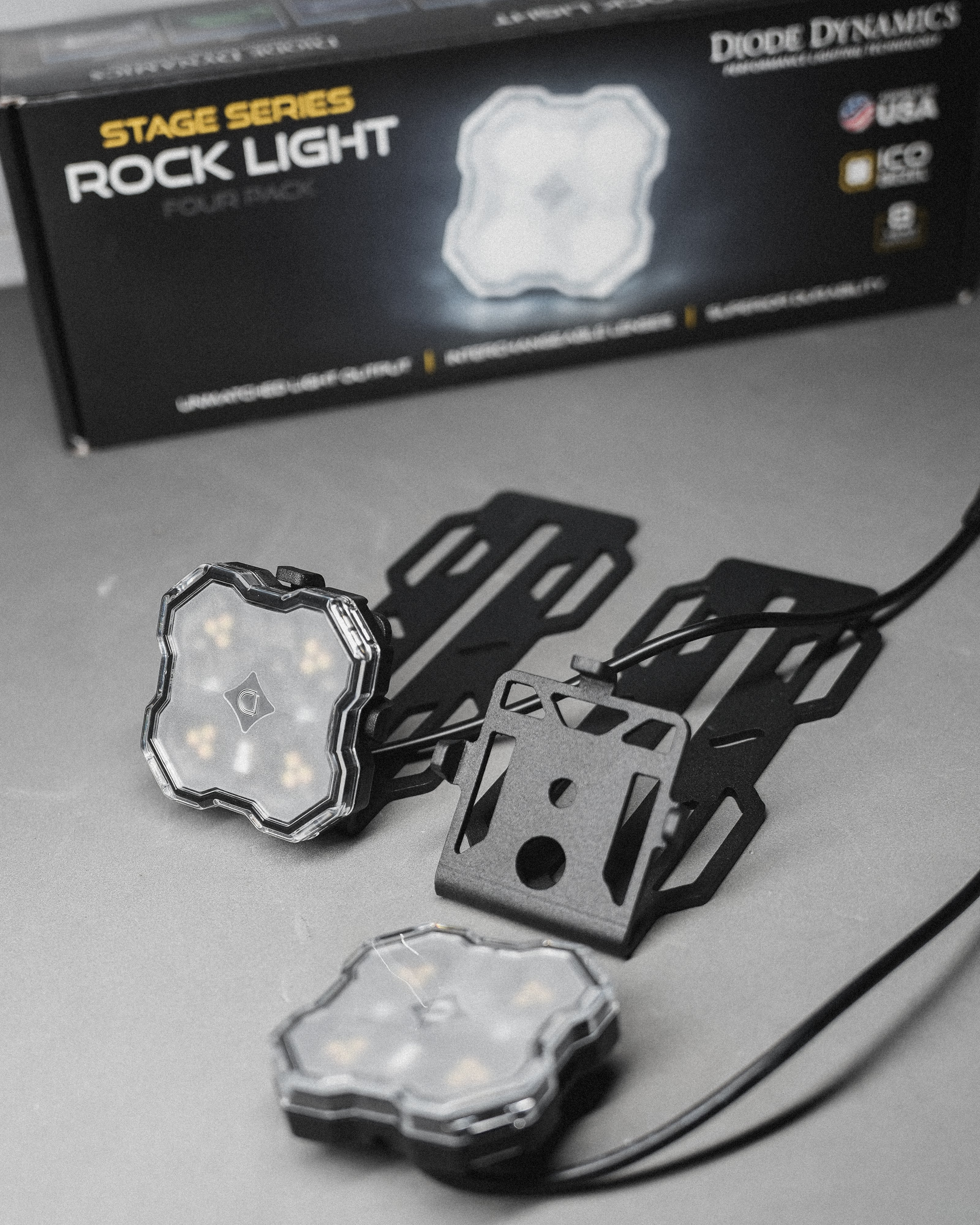 Diode Dynamics Rock Light Roof Rack Mounting Bracket – 60° Tilt & Pan Adjustable *Rebate
