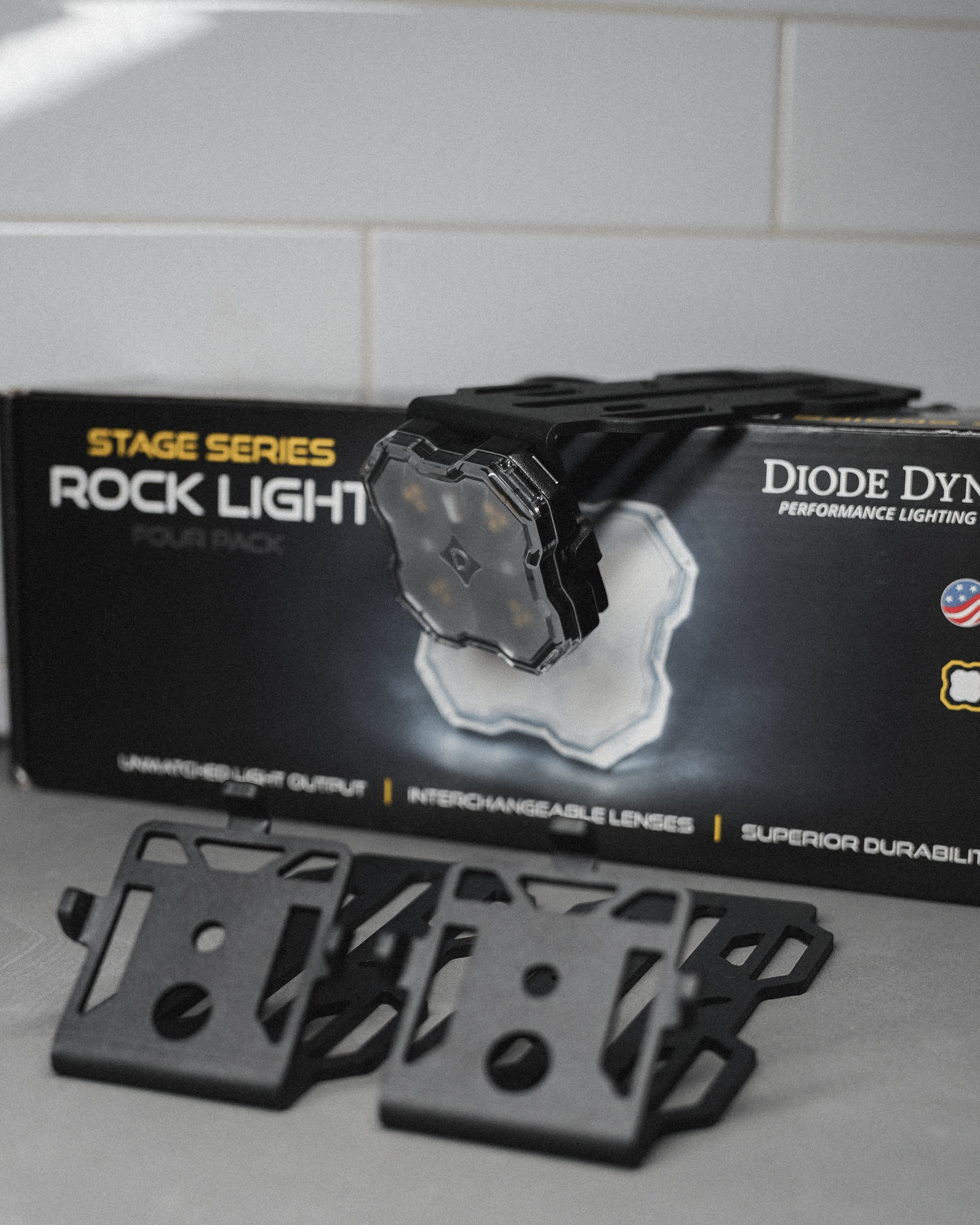 Diode Dynamics Rock Light Roof Rack Mounting Bracket – 60° Tilt & Pan Adjustable *Rebate