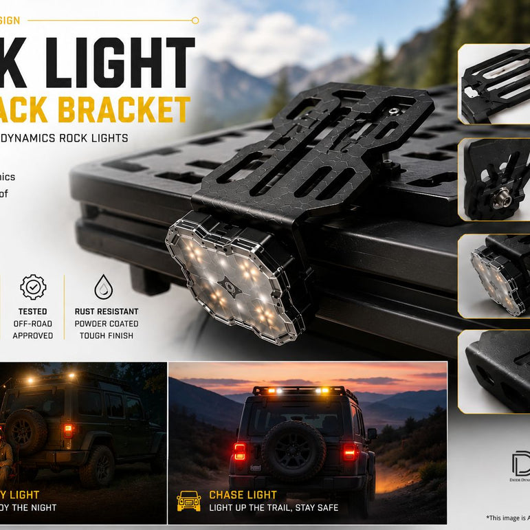 Diode Dynamics Rock Light Roof Rack Mounting Bracket – 60° Tilt & Pan Adjustable *Rebate