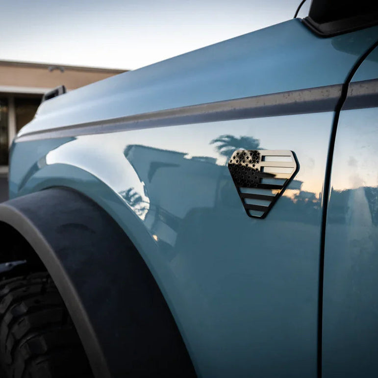 American Flag Acrylic Fender Badge Emblems - 2021+ Bronco Badlands