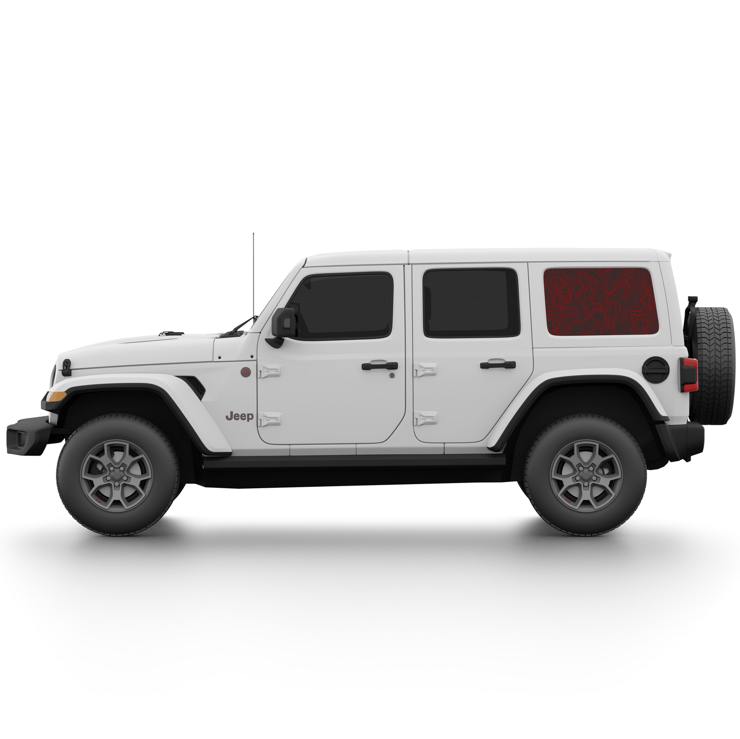 Topographic Window Graphic for Wrangler Hard Top | Set of 2