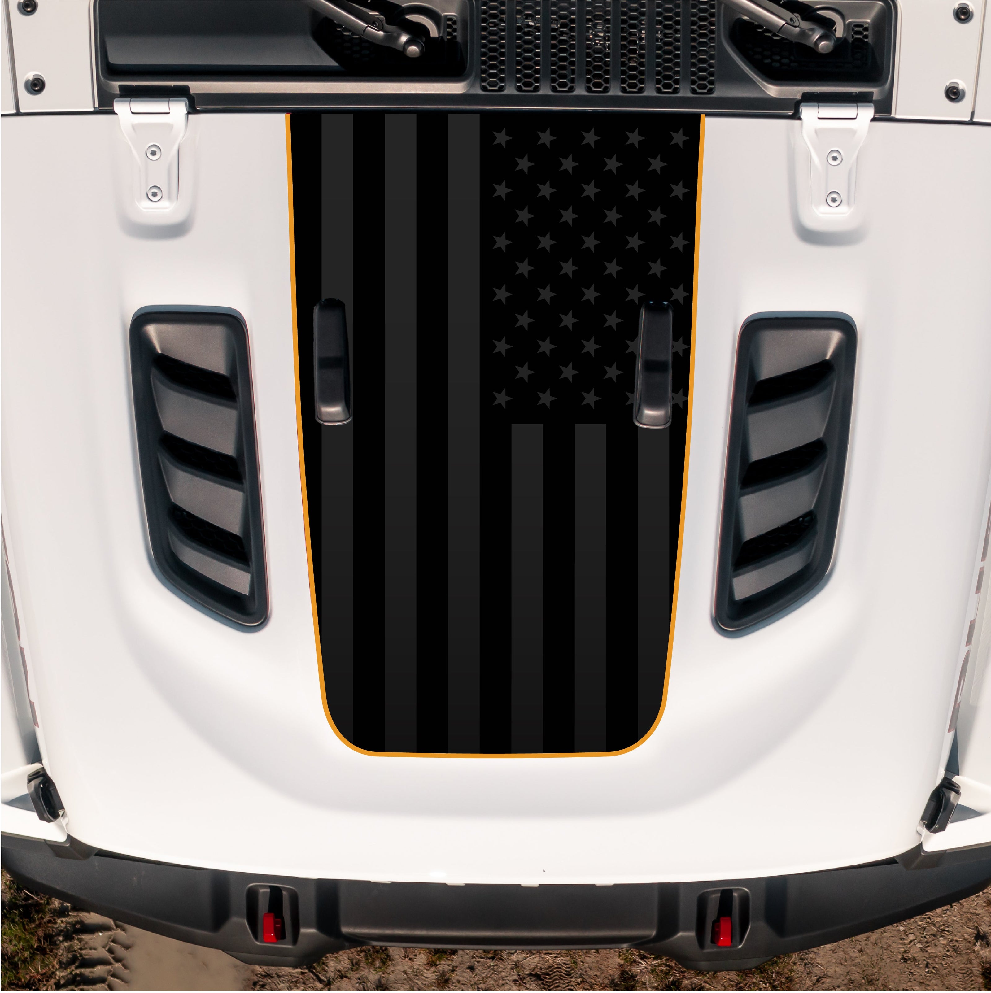 Hood Graphic for RUBICON | Black Flag - fits Wrangler JL & Gladiator JT