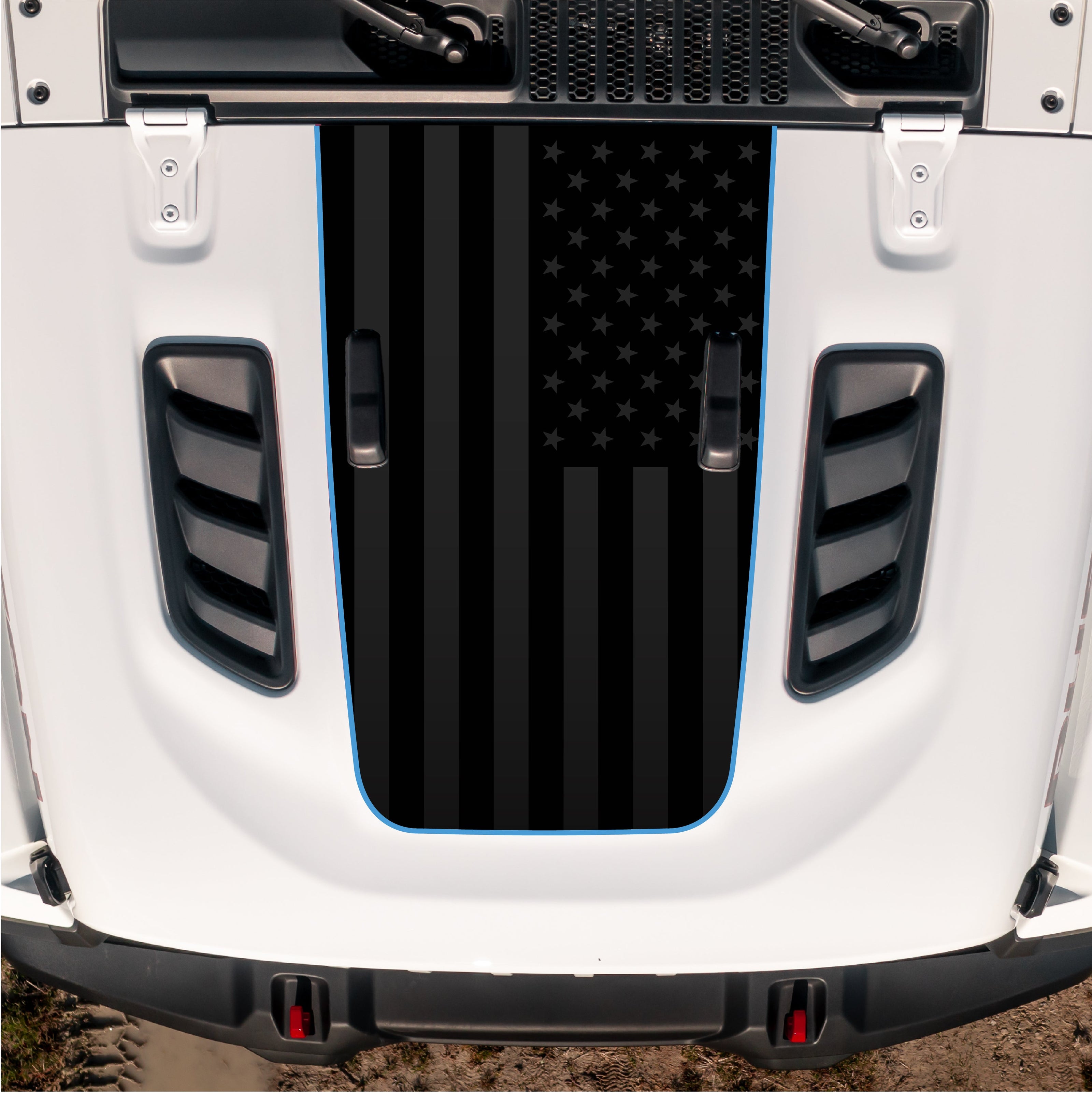 Hood Graphic for RUBICON | Black Flag - fits Wrangler JL & Gladiator JT