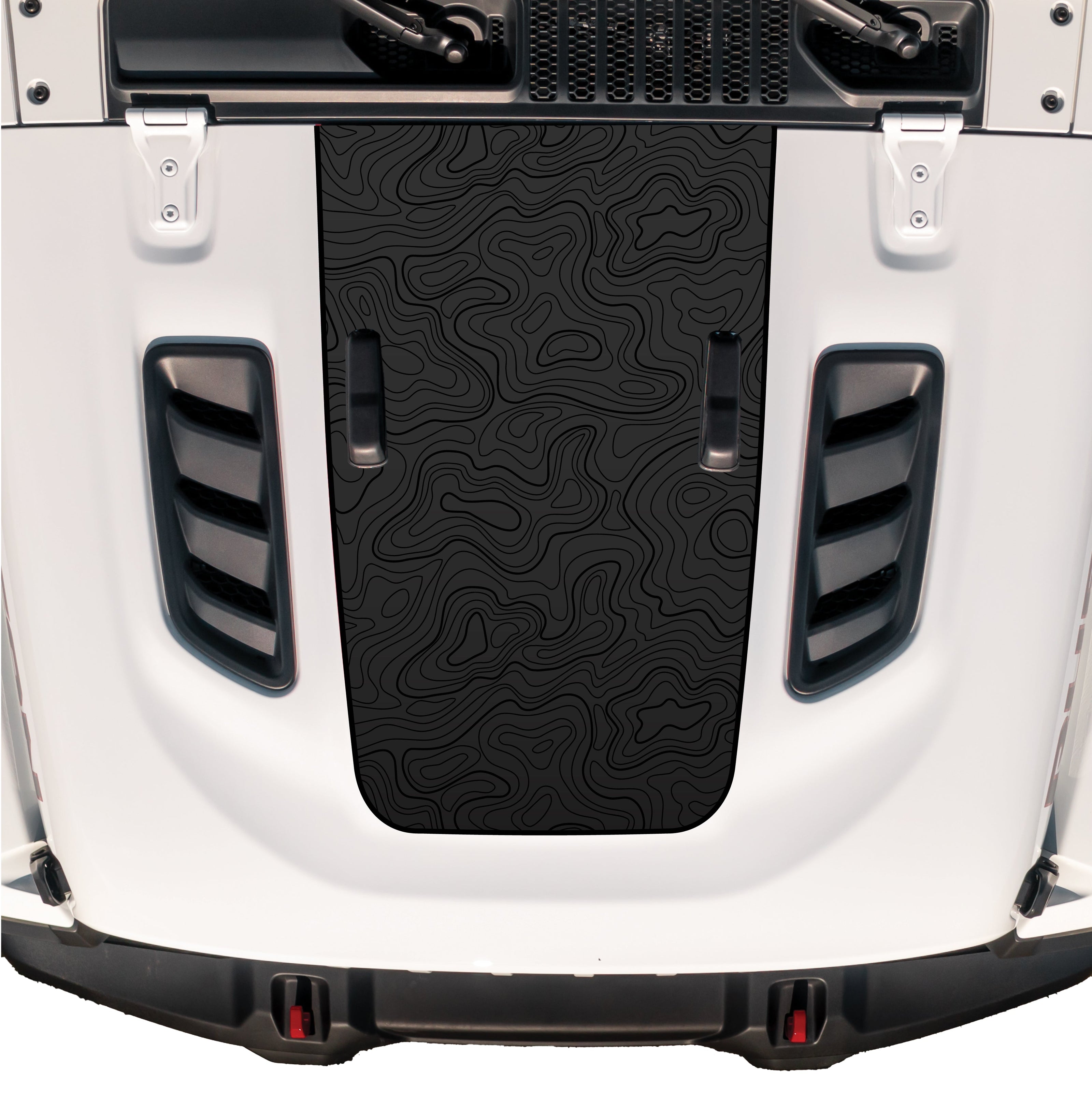 Hood Graphic for RUBICON | Black Topo - fits Wrangler JL & Gladiator JT