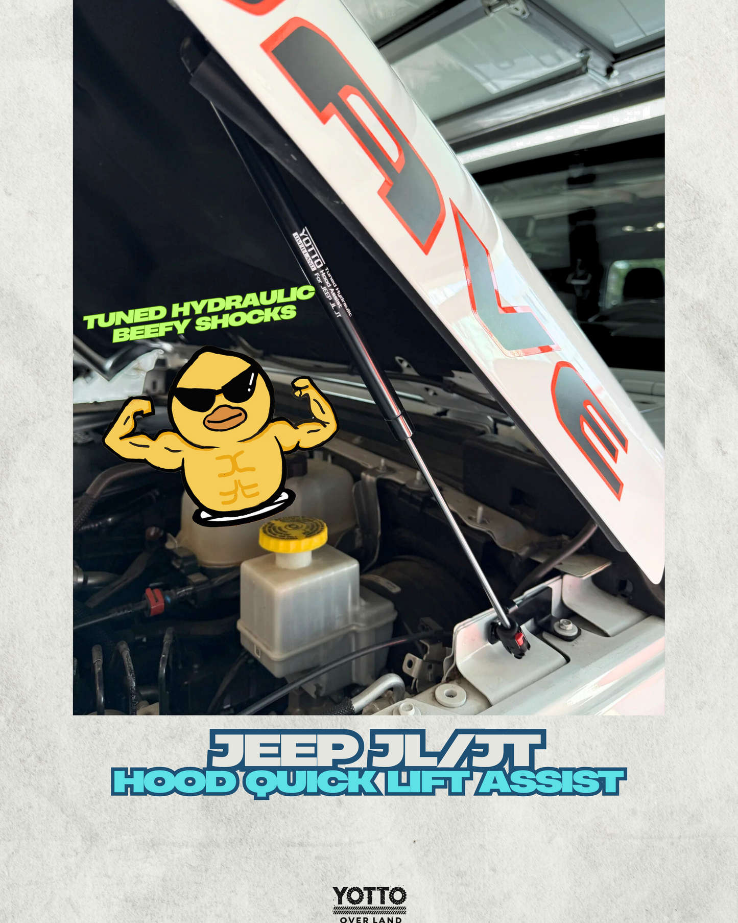 Beefy Hydraulic Hood QuickLift for JL & JT