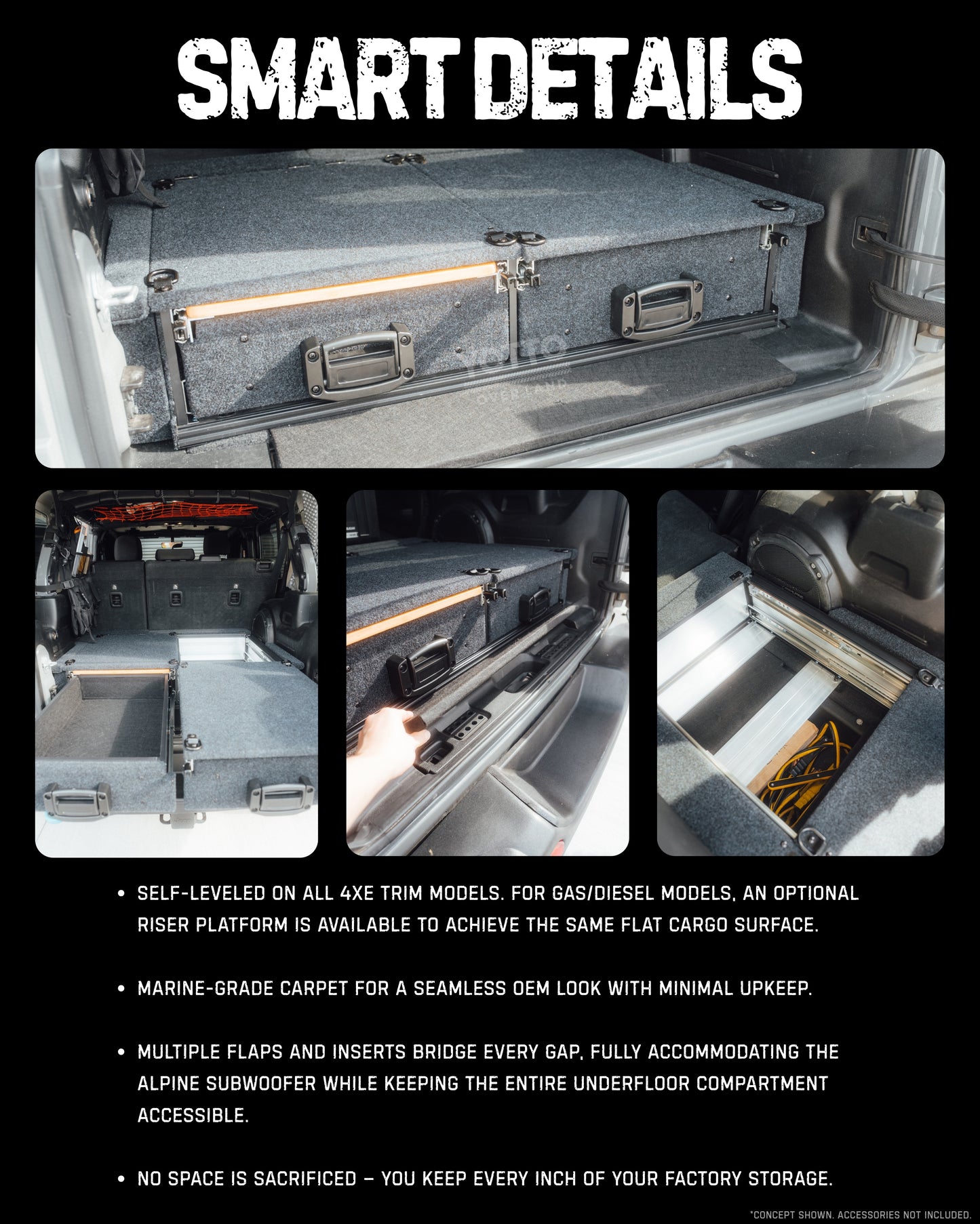 Tough Alu Drawer 2.0 Born for Jeep Wrangler JL w/ Slide-Out Table System