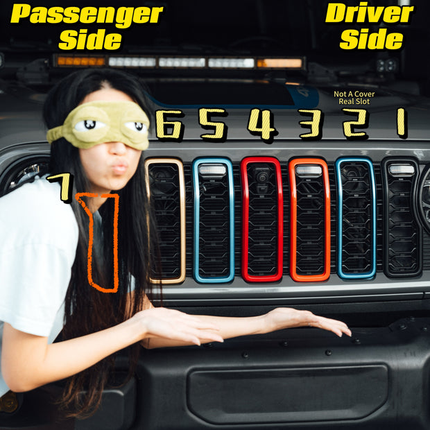 "Snap On" Accent Slot Cover for 24-25 Grille Wrangler JL JT Grille