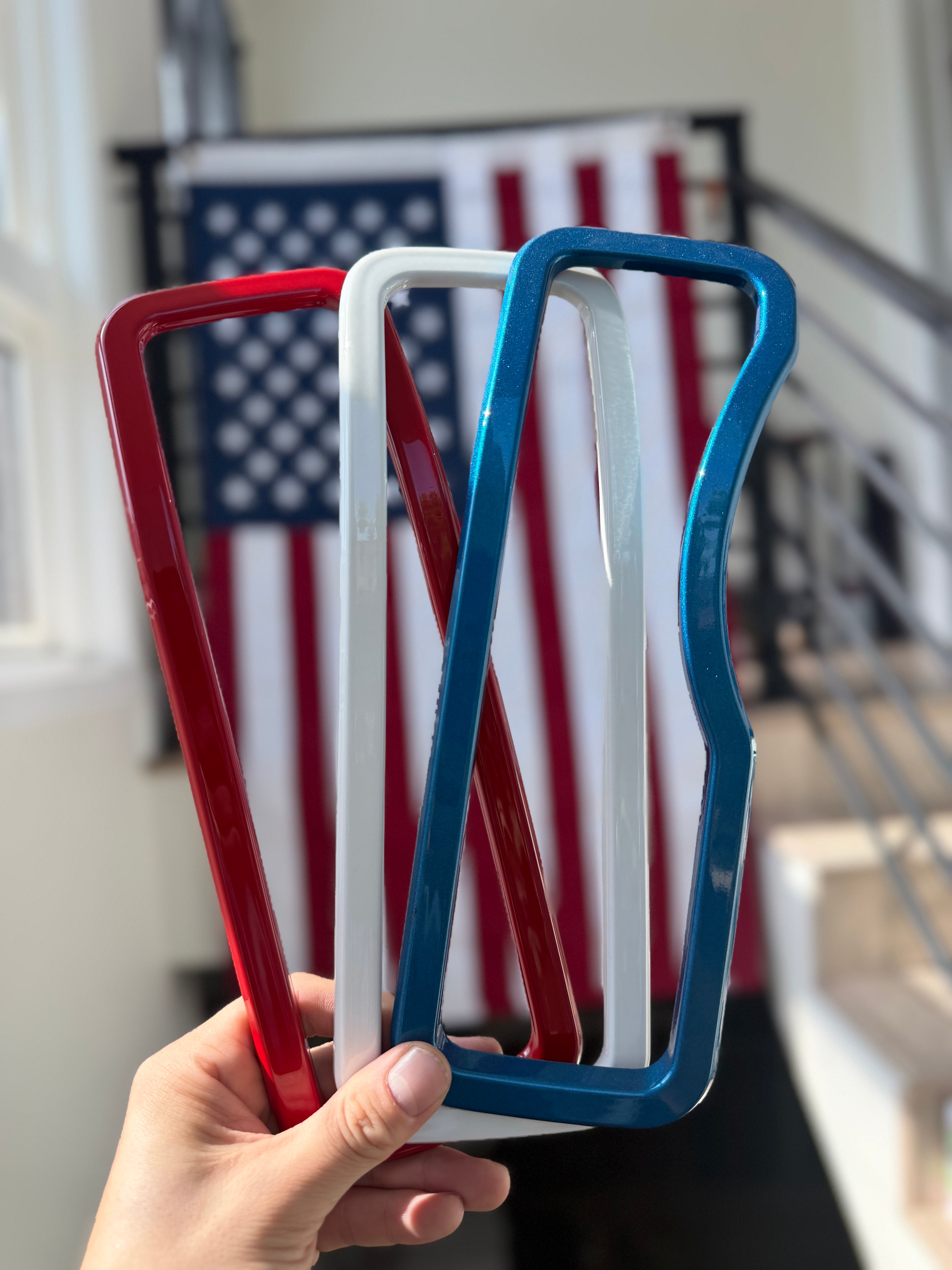 🇺🇸Red White Blue Snap-On Grille Covers for 2024+ Jeep JL/JT Refreshed Grille