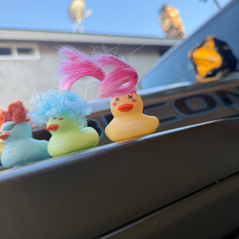 A Dozen Hippie Rubber Ducks for Jeepers
