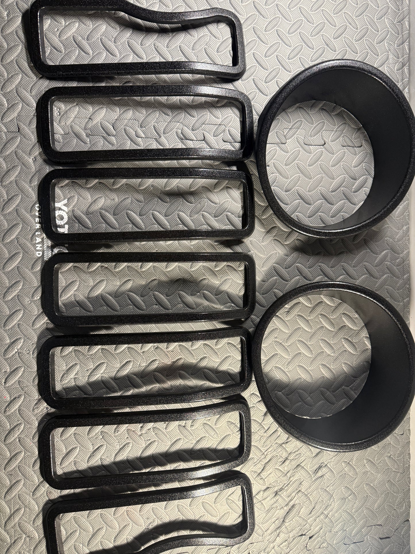 Raptorized/Satin Blackout Insert Covers for Jeep Wrangler JL & Gladiator JET 24 Grille * Silver Delete