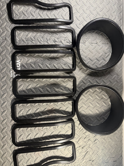 Raptorized/Satin Blackout Insert Covers for Jeep Wrangler JL & Gladiator JET 24 Grille * Silver Delete