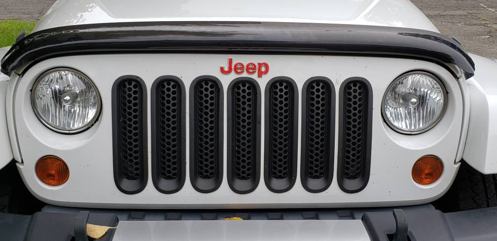 JEEP Wrangler Emblem Decal Set – Custom Color | Fits YJ, TJ, JK, JL Wrangler