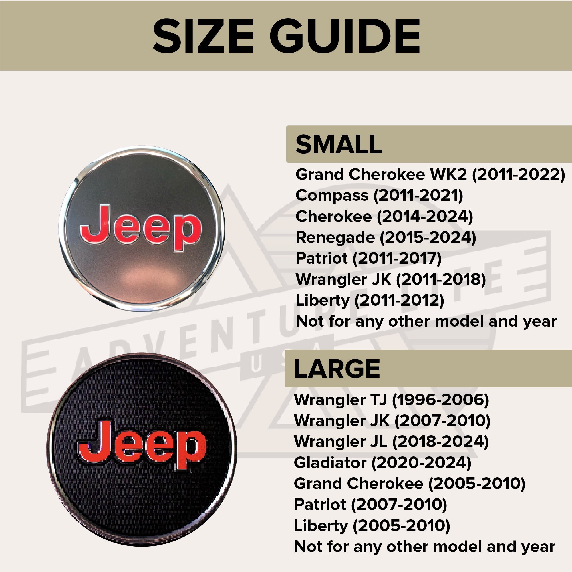 JEEP Steering Wheel Emblem Overlay Decal — 30+ Colors & Designs (Flag, Topo, Animal, Solid)