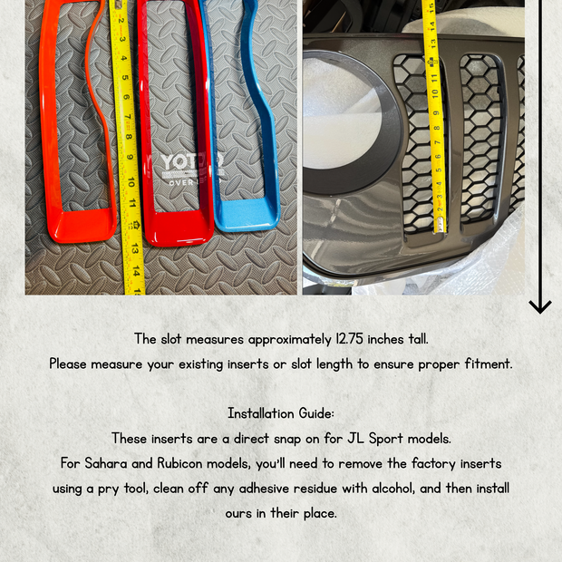 Grille Inserts Color Matched for 18-23 Wrangler JL Gladiator JT