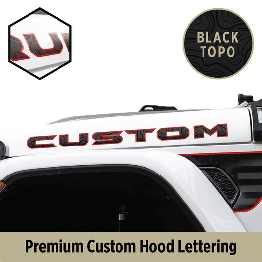 Premium Black Topo Hood Lettering | Set of 2