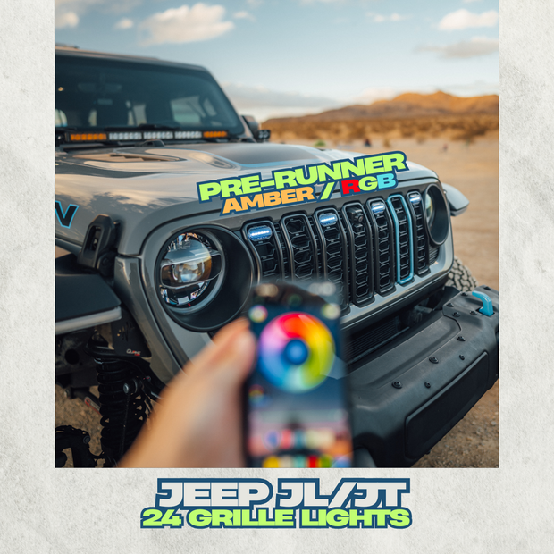 Prerunner Amber/RGB Grille Lights for 24-25 JL JT Grille