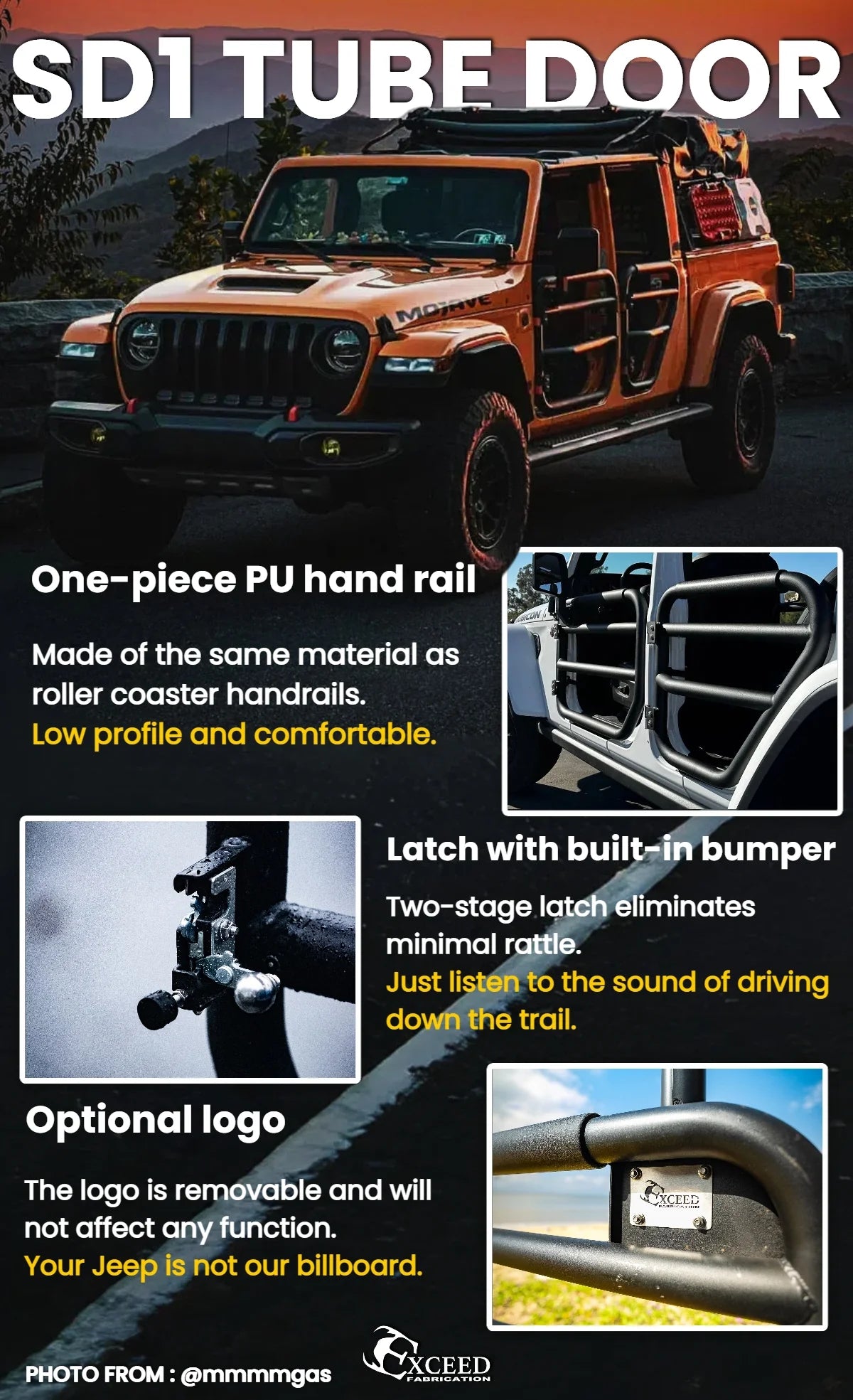 Exceed Fabrication Tube Door for Jeep Gladiator JT & Wrangler JL