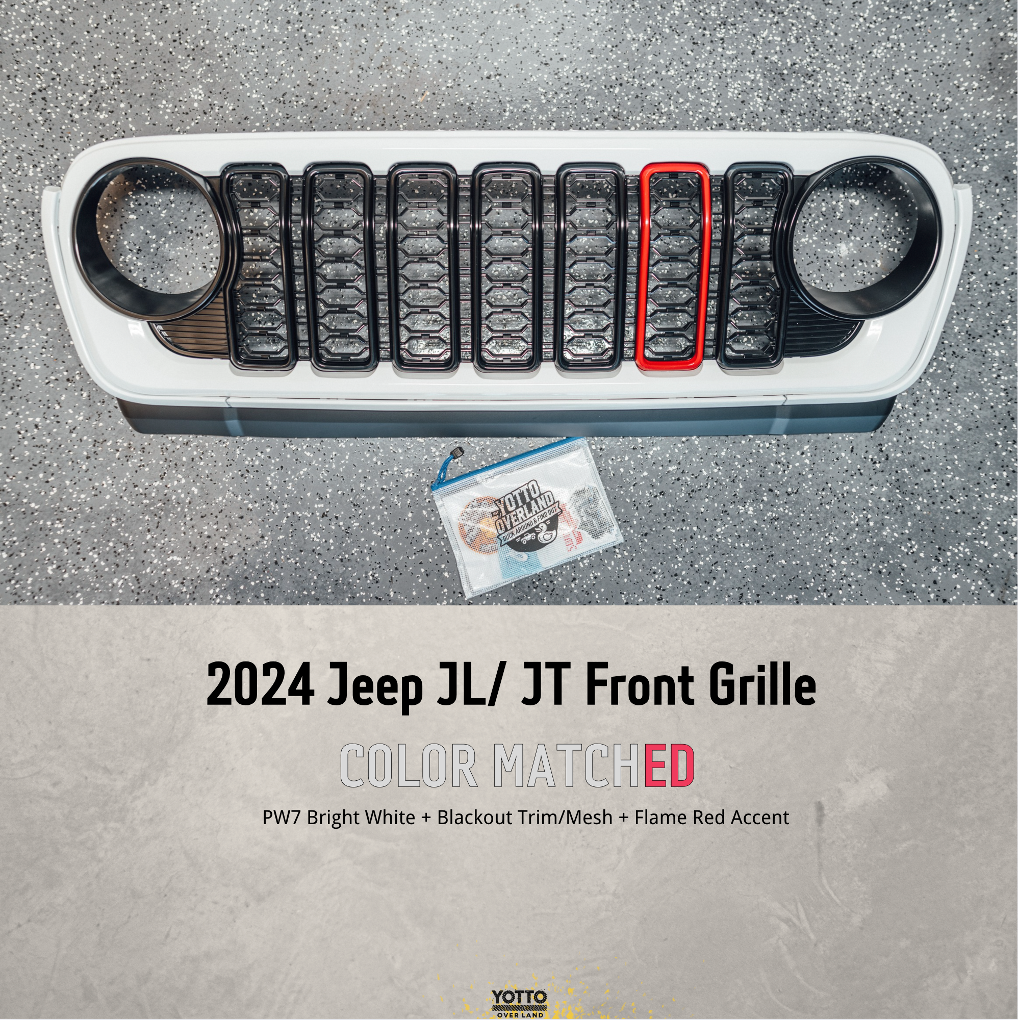 Custom Painted Front Grille – Refreshed Style fits Wrangler JL/ GladiatorJT