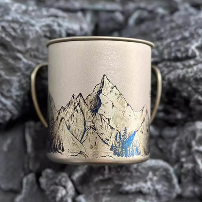 Snow Peak Ti Cup Engraved & Anodized Art Handcrafted