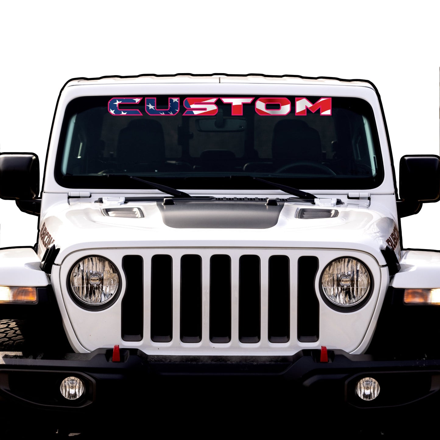 American Flag Windshield Lettering