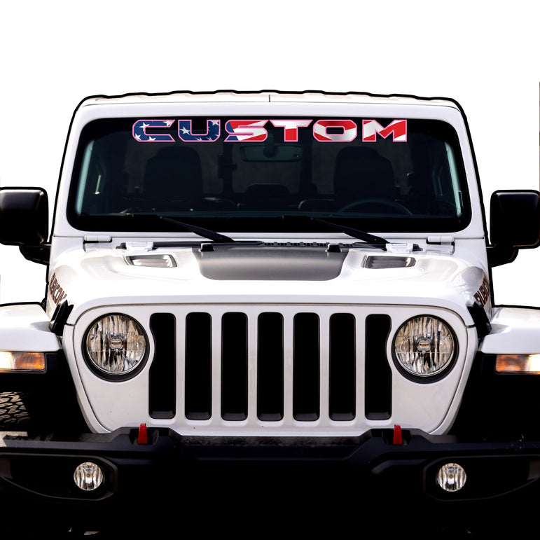 American Flag Windshield Lettering