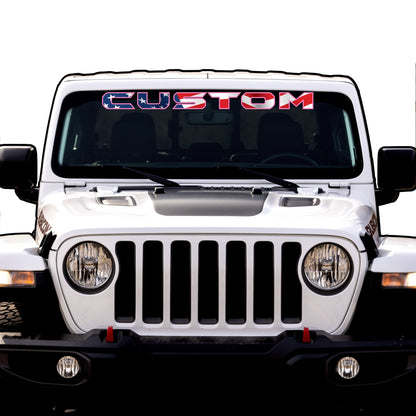 American Flag Windshield Lettering