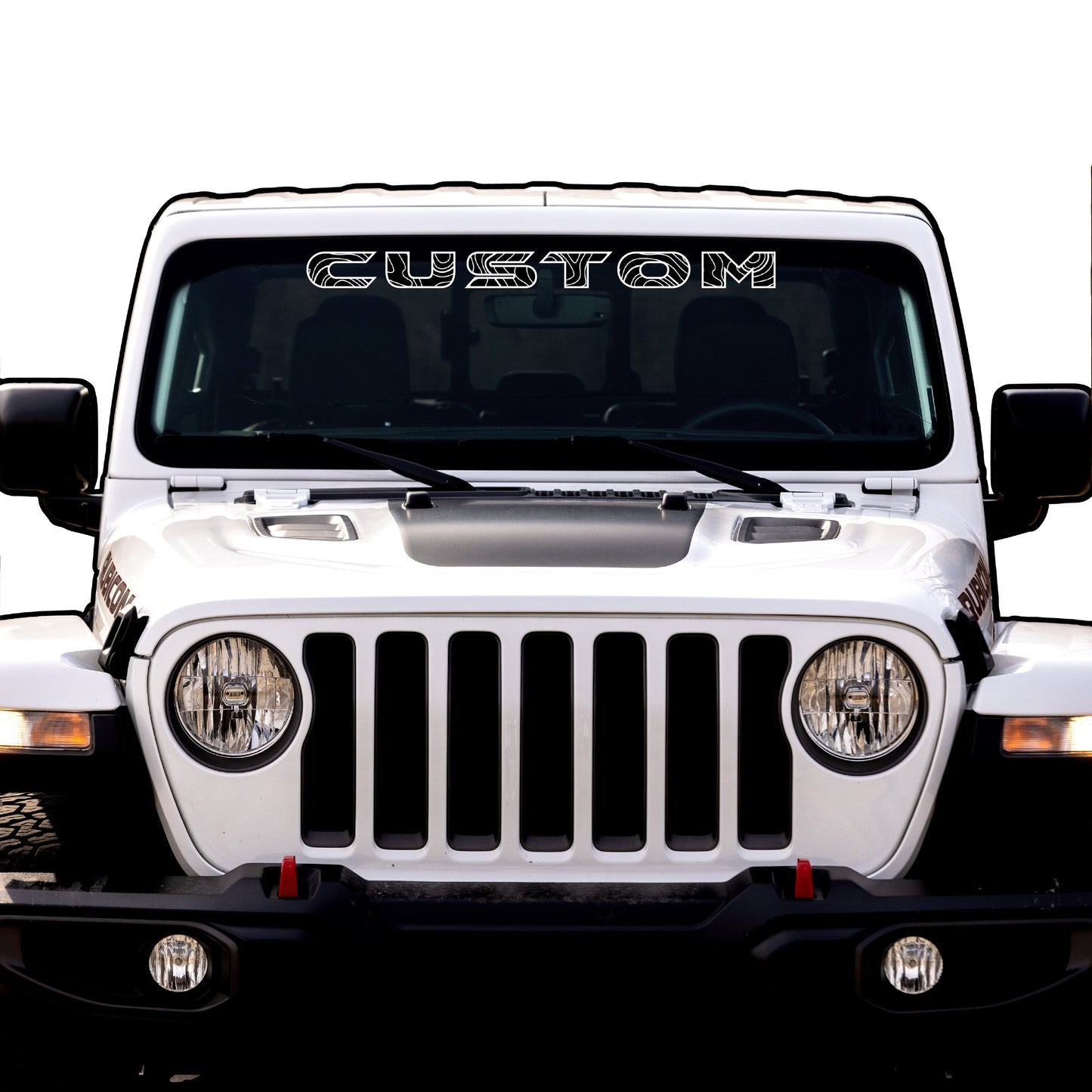 Topographical Windshield Lettering