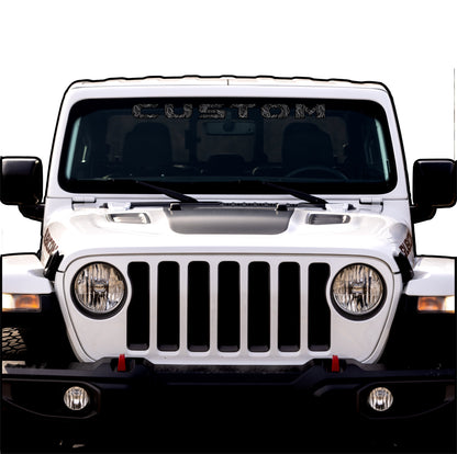 Topographical Windshield Lettering