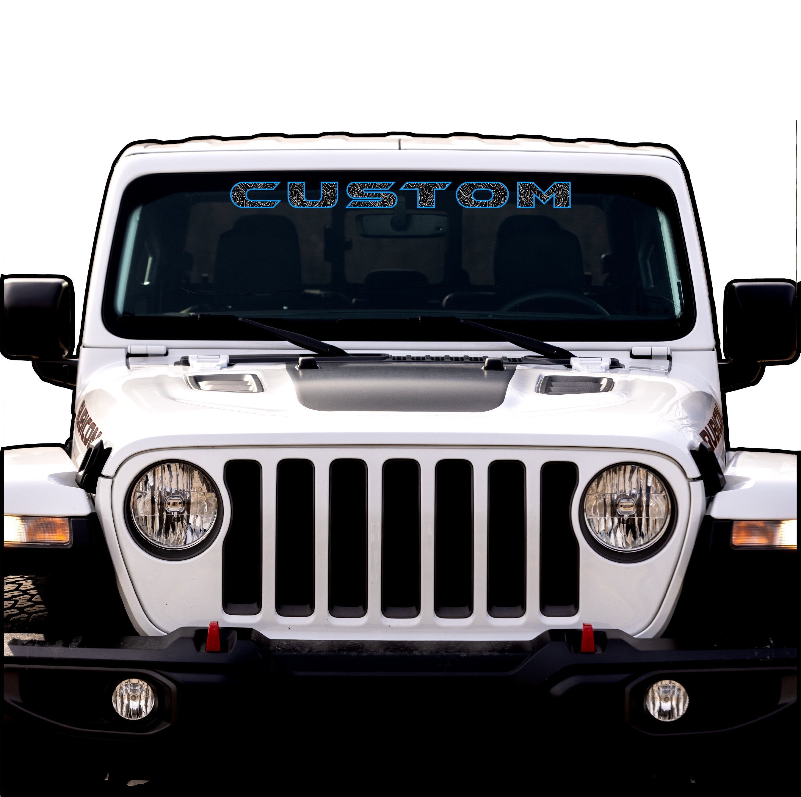 Topographical Windshield Lettering