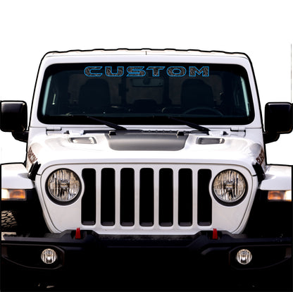 Topographical Windshield Lettering