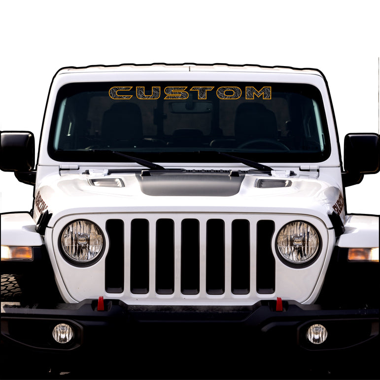 Topographical Windshield Lettering