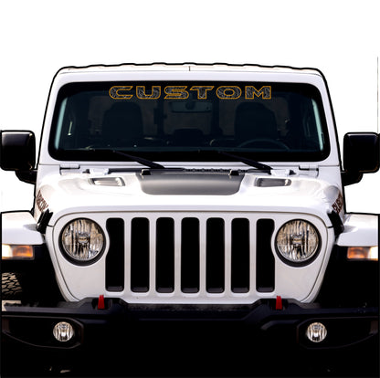 Topographical Windshield Lettering