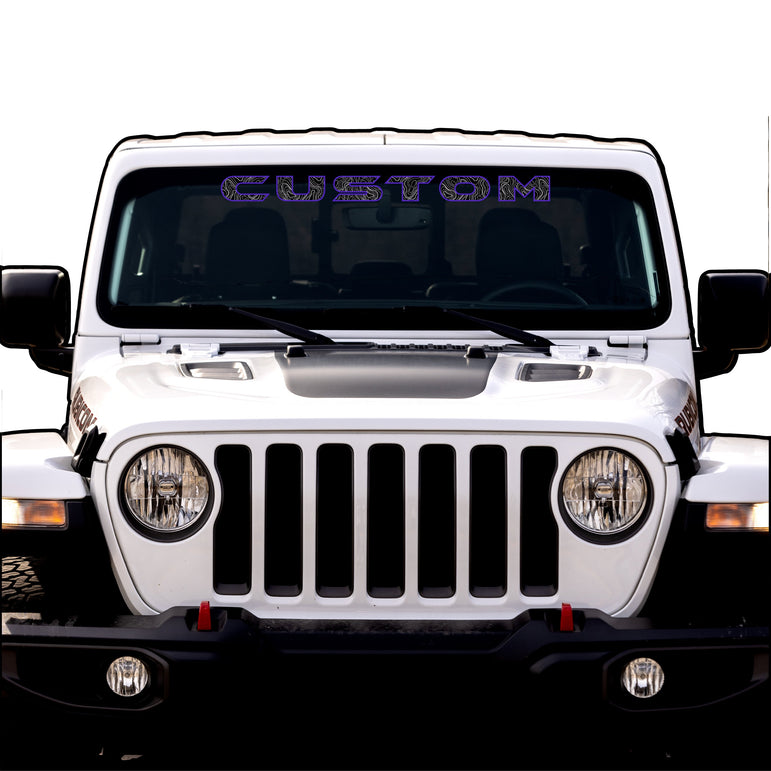 Topographical Windshield Lettering