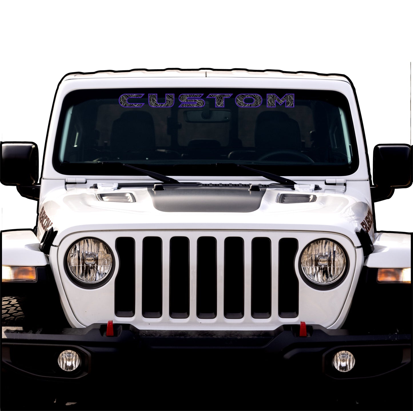 Topographical Windshield Lettering