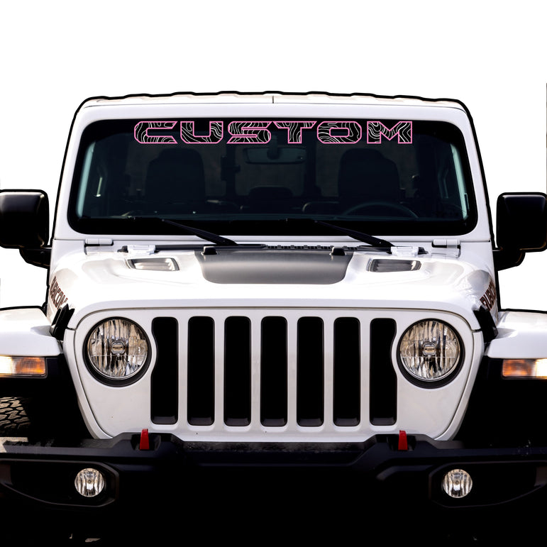 Topographical Windshield Lettering