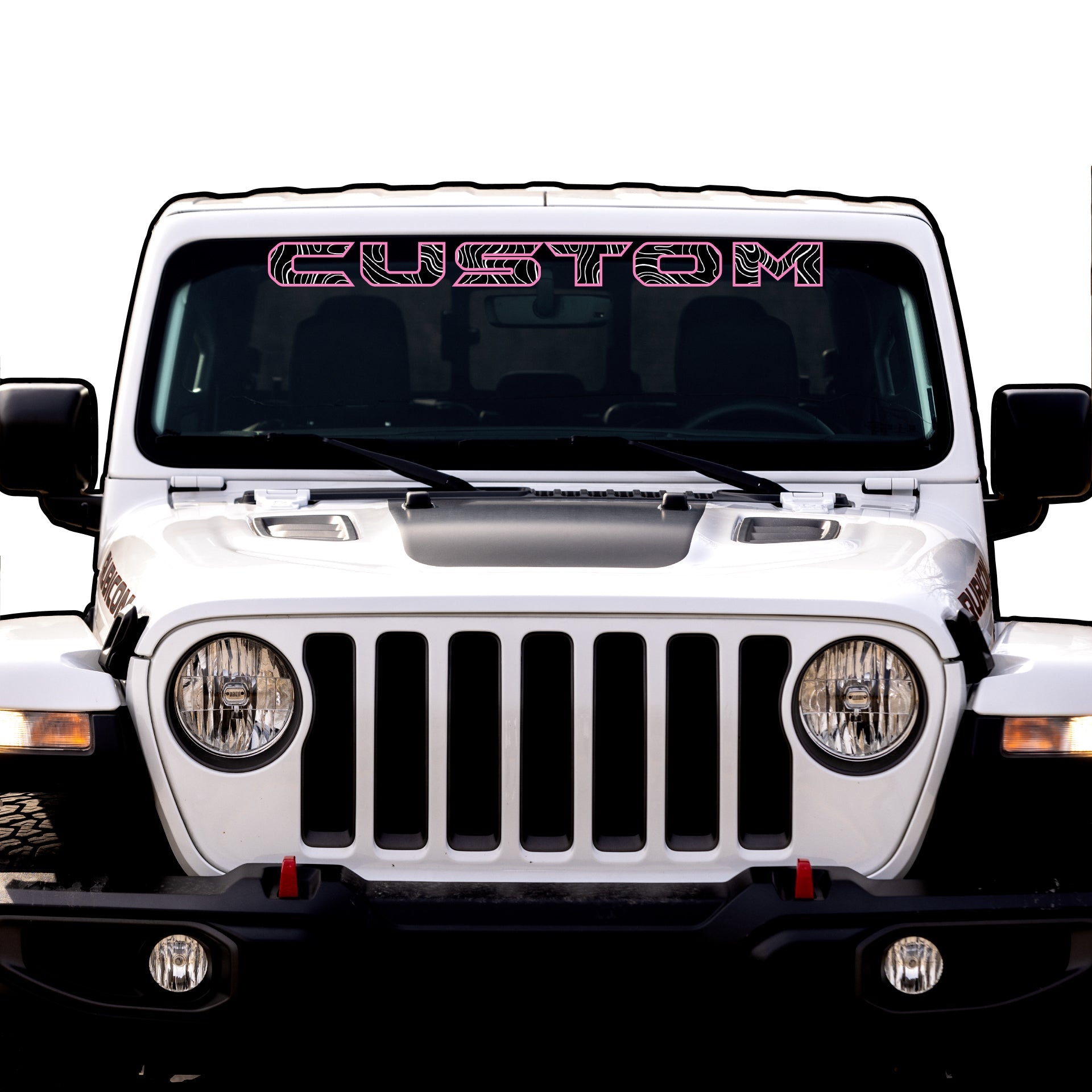 Topographical Windshield Lettering