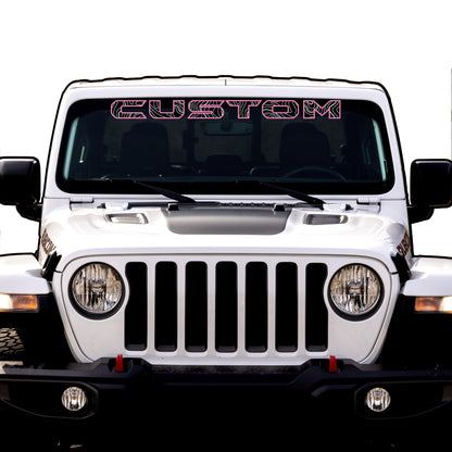 Topographical Windshield Lettering