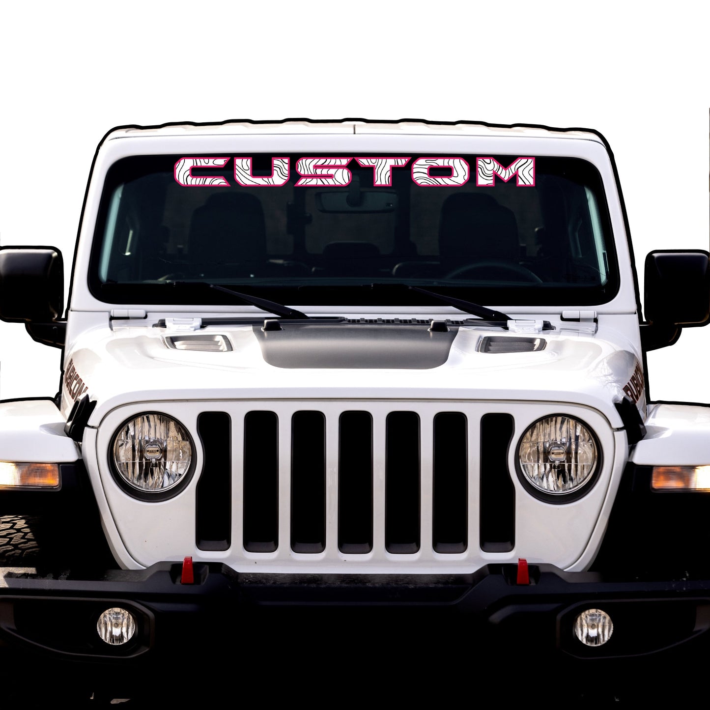 Topographical Windshield Lettering