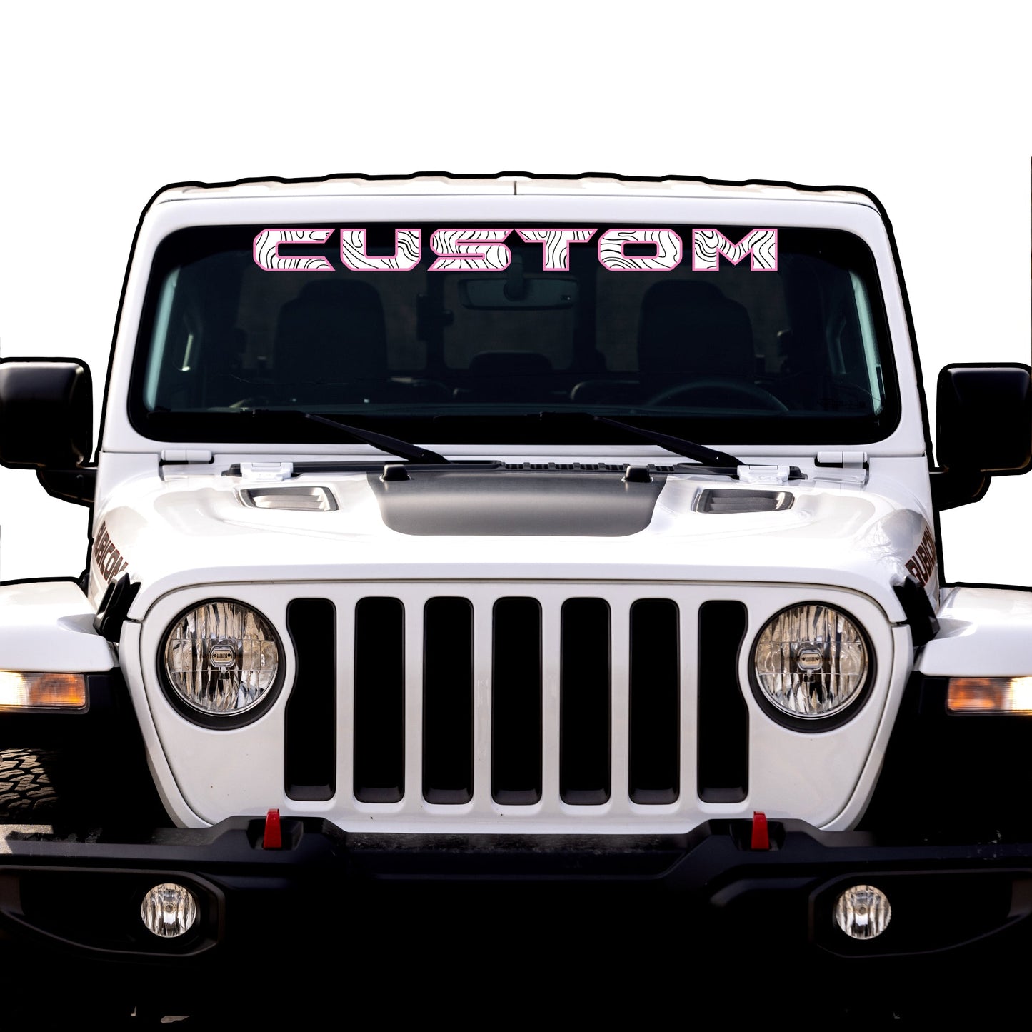 Topographical Windshield Lettering