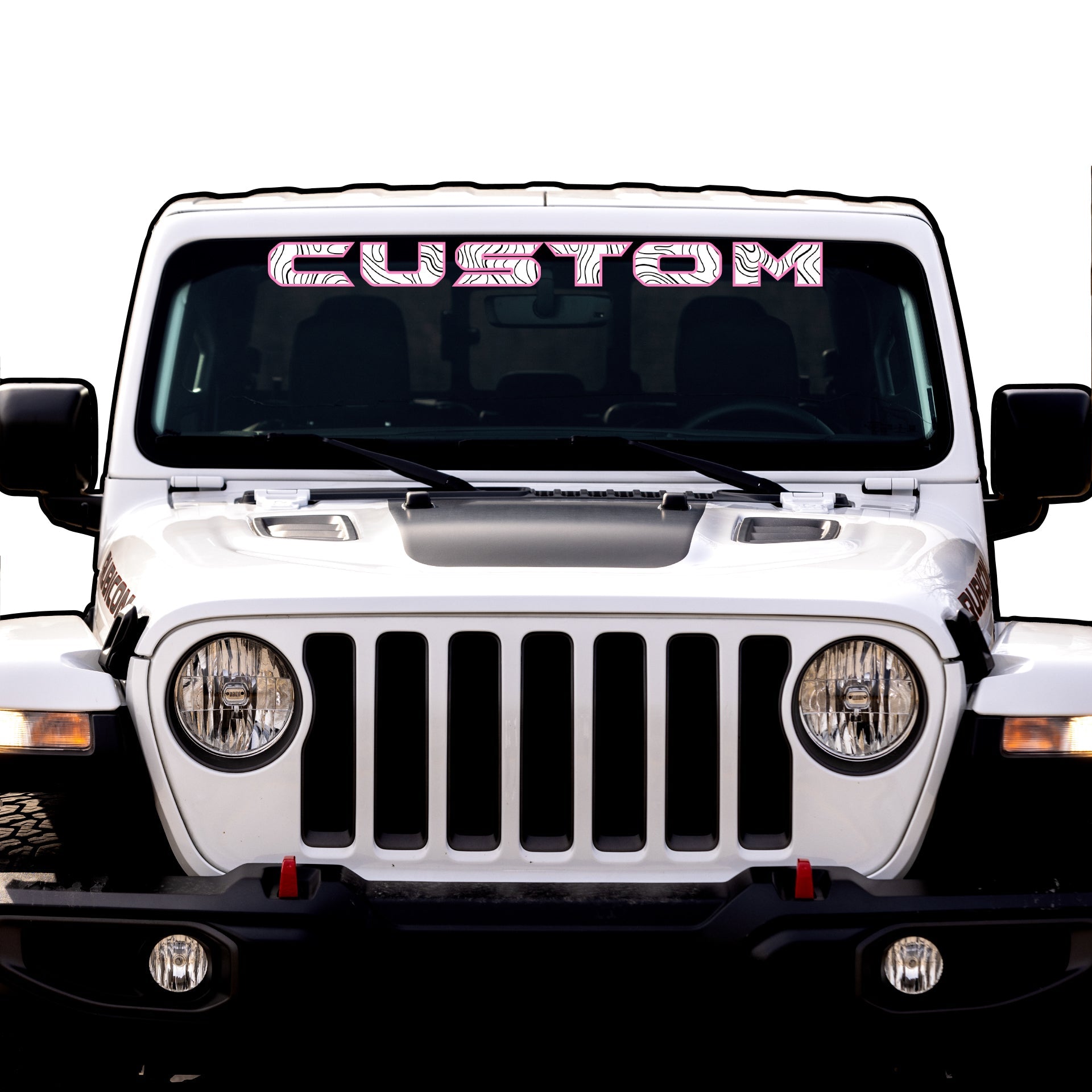 Topographical Windshield Lettering