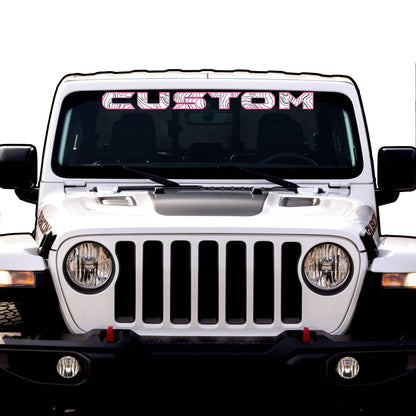 Topographical Windshield Lettering