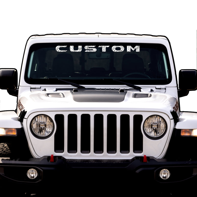 Topographical Windshield Lettering