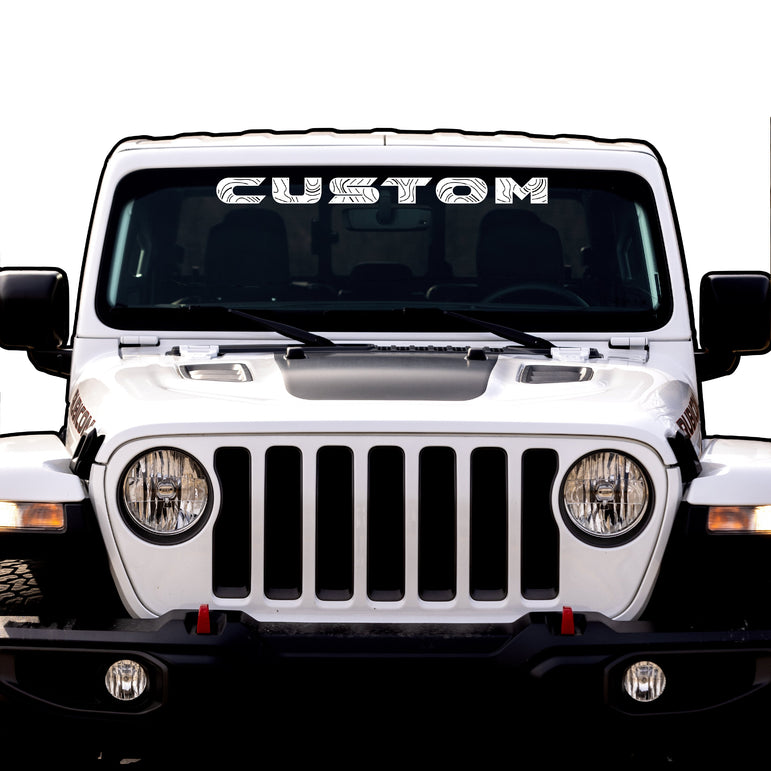 Topographical Windshield Lettering