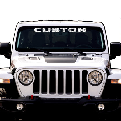 Topographical Windshield Lettering