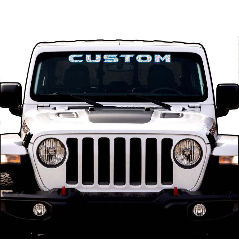 Topographical Windshield Lettering